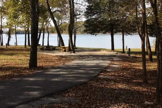 Lakefront campsite 13 at Seven Points Campground on J. Percy Priest Lake, Tennessee