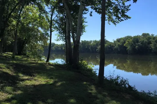 The James River flowing past Powhatan State Park, west of Richmond, Virginia