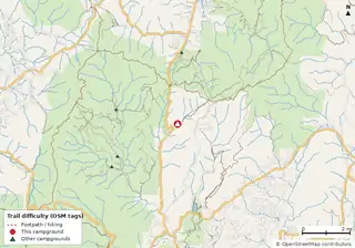 Map of trails near Andrew's Cove Campground