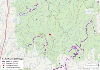 Map of bike trails near Ball Field Group Camping Area