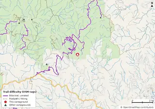 Map of bike trails near Bear Creek Campground