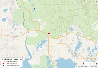 Map of trails near Big Bass Campground