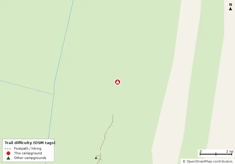 Map of roads, water and trails within about 5 miles of Boca Chita Campground