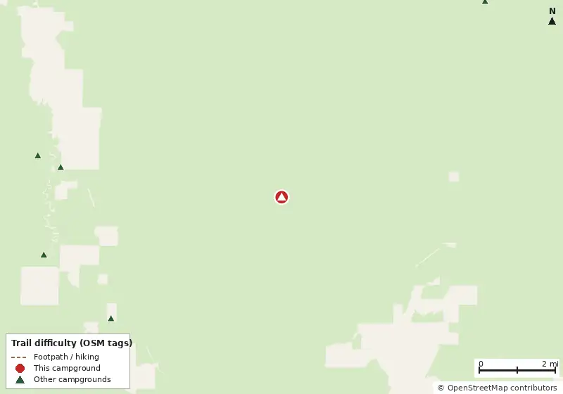 Map of roads, water and trails within about 5 miles of Bradwell Island Camp