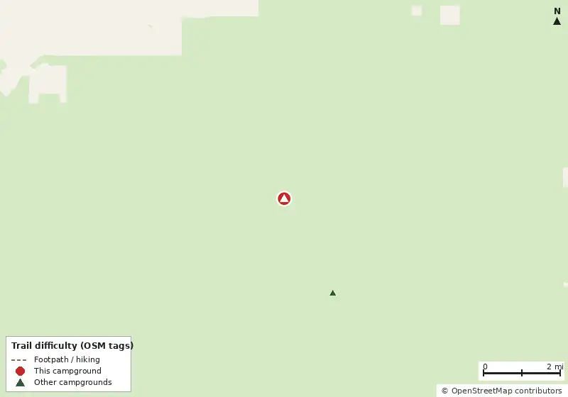 Map of roads, water and trails within about 5 miles of Buckhorn