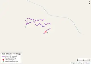 Map of trails near Campground 1