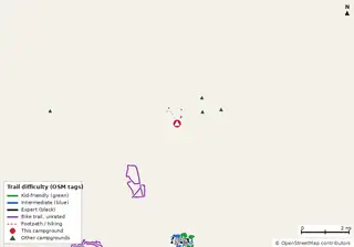 Map of bike trails near Campsite 1