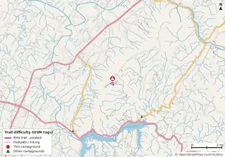 Map of trails near Chilhowee Campground