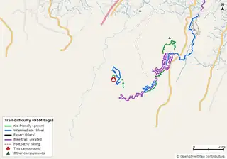 Map of bike trails near Cloudland Canyon State Park Campground