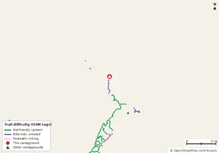 Map of bike trails near Concord Campground