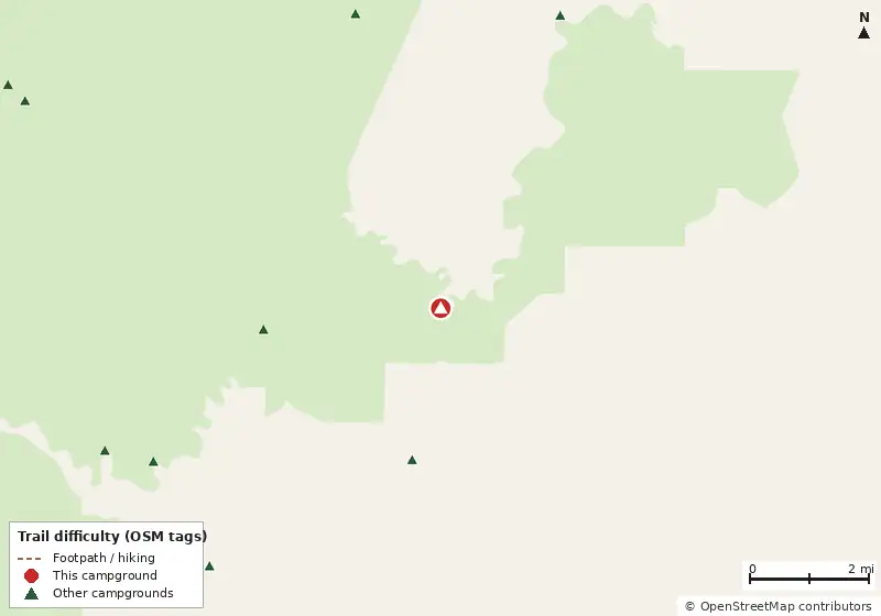 Map of roads, water and trails within about 5 miles of Crooked River 1