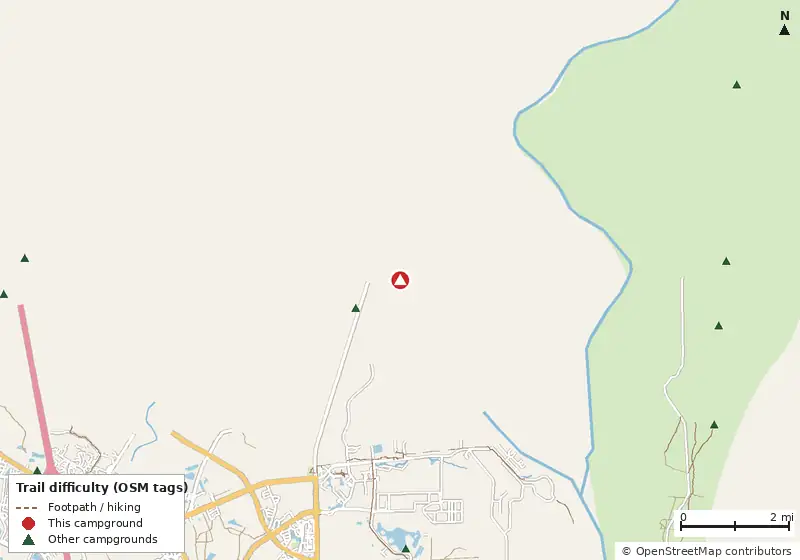 Map of roads, water and trails within about 5 miles of Crooked River State Park Campground