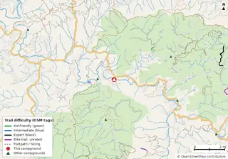 Map of trails near Deep Hole Recreation Area