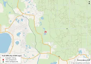 Map of trails near Doe Lake Group Site