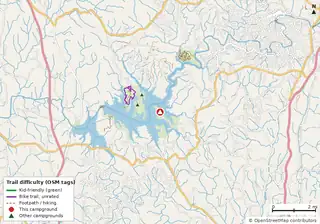 Map of trails near Doll Mountain Campground