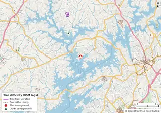 Map of trails near Duckett Mill