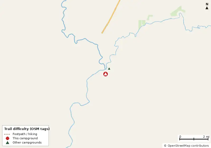 Map of roads, water and trails within about 5 miles of Ellaville RV Park
