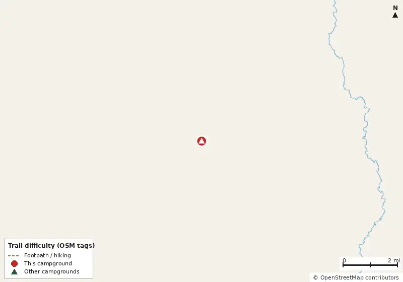 Map of roads, water and trails within about 5 miles of Emerald Lake RV Resort