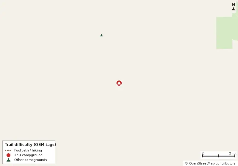 Map of roads, water and trails within about 5 miles of Florida trail primitive camping