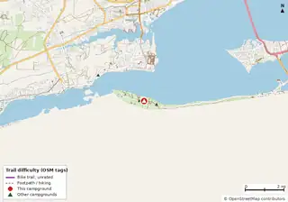 Map of trails near Fort Pickens Campground