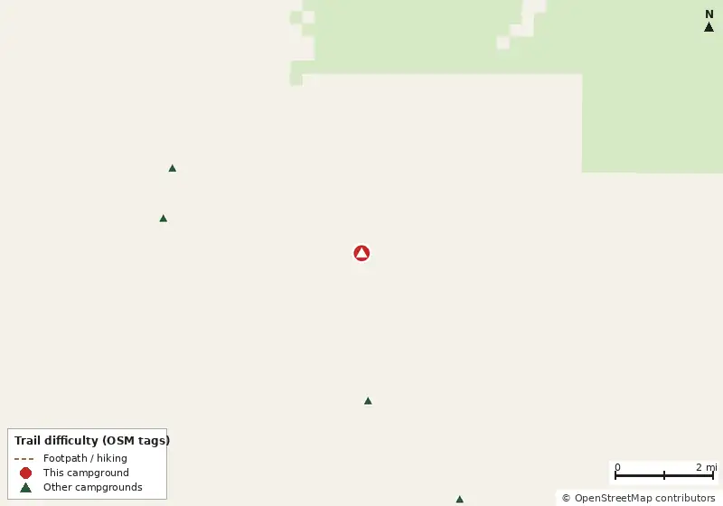Map of roads, water and trails within about 5 miles of Foster Bridge (Backcountry)