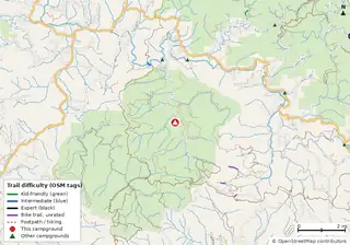 Map of trails near Frank Gross Campground