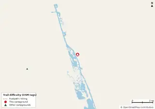 Map of trails near Gamble Rogers Memorial State Recreation Area at Flagler Beach Campground