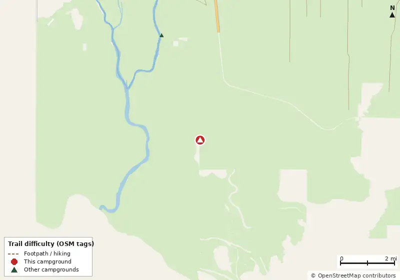 Map of roads, water and trails within about 5 miles of Gardner Landing