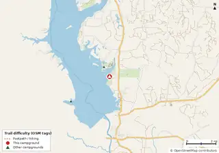 Map of trails near George T. Bagby State Park Campground