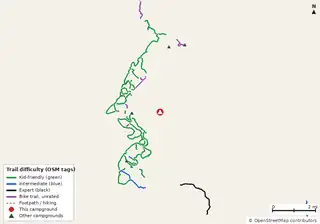 Map of bike trails near Gladesville Campground