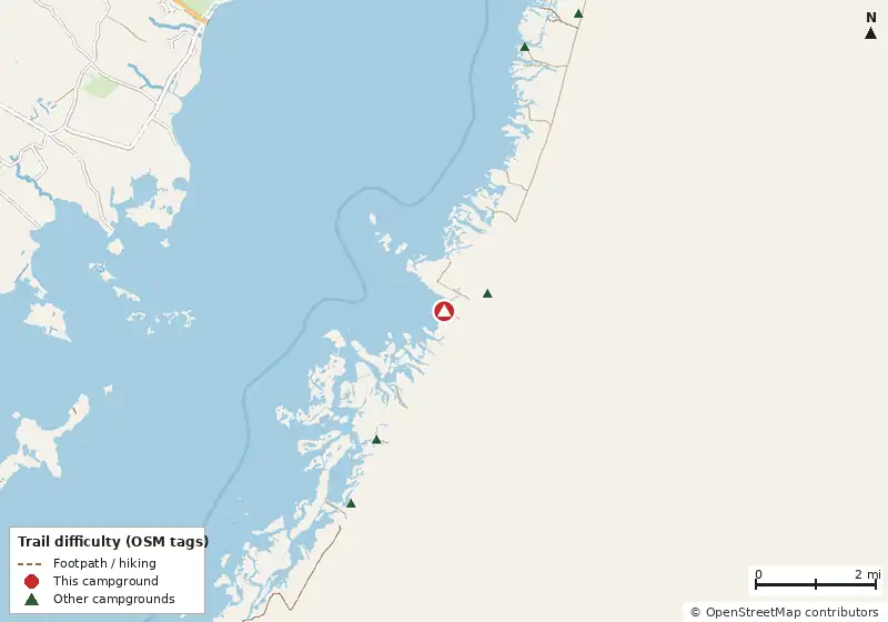 Map of roads, water and trails within about 5 miles of Green Run