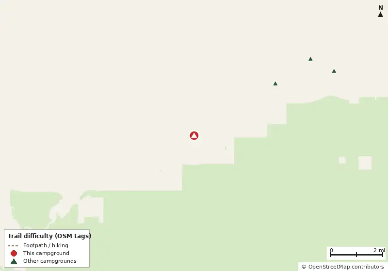 Map of roads, water and trails within about 5 miles of Hall Landing