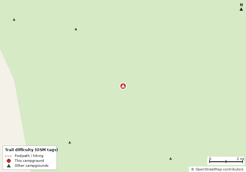 Map of roads, water and trails within about 5 miles of Harney River Chickee