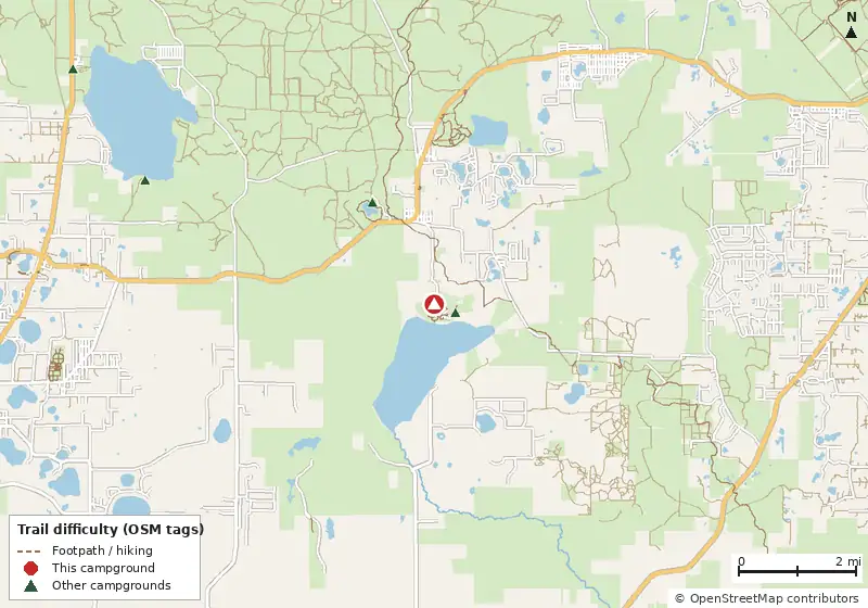 Map of roads, water and trails within about 5 miles of Harper