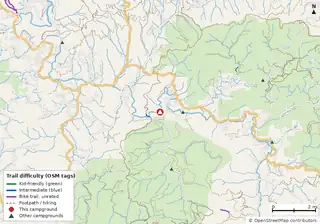 Map of bike trails near Hawk Mountain (Base) Campsite
