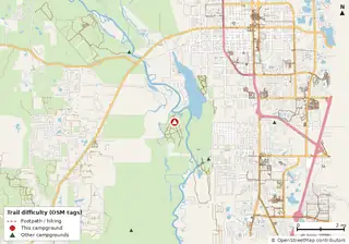 Map of trails near Hontoon Island State Park Campground