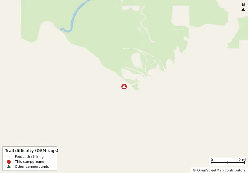 Map of roads, water and trails within about 5 miles of Hugo docking 2012