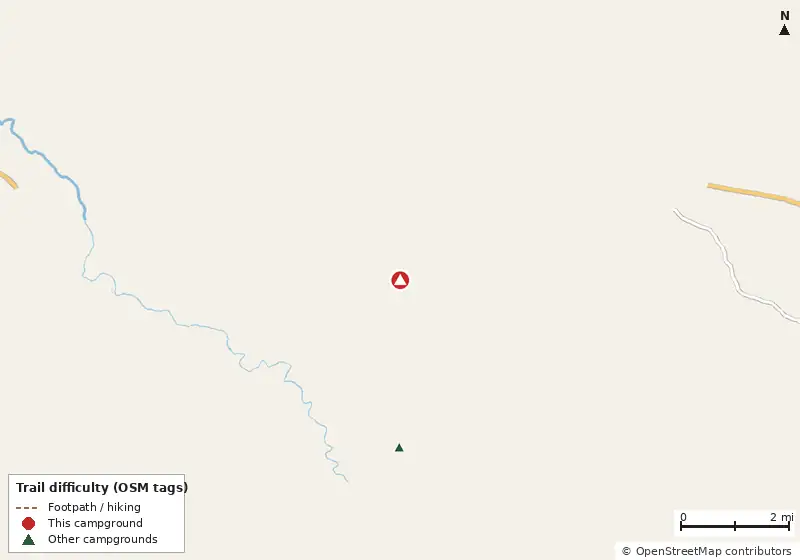 Map of roads, water and trails within about 5 miles of In The Woods