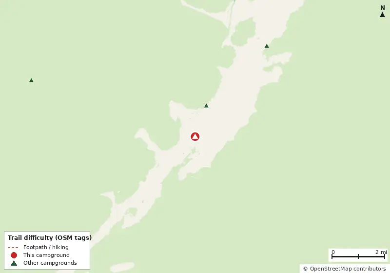 Map of roads, water and trails within about 5 miles of John Pennekamp Coral Reef State Park Campground