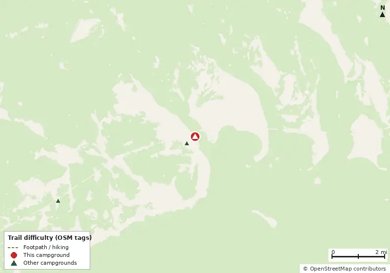 Map of roads, water and trails within about 5 miles of Kampgrounds of America - Sugarloaf Key / Key West
