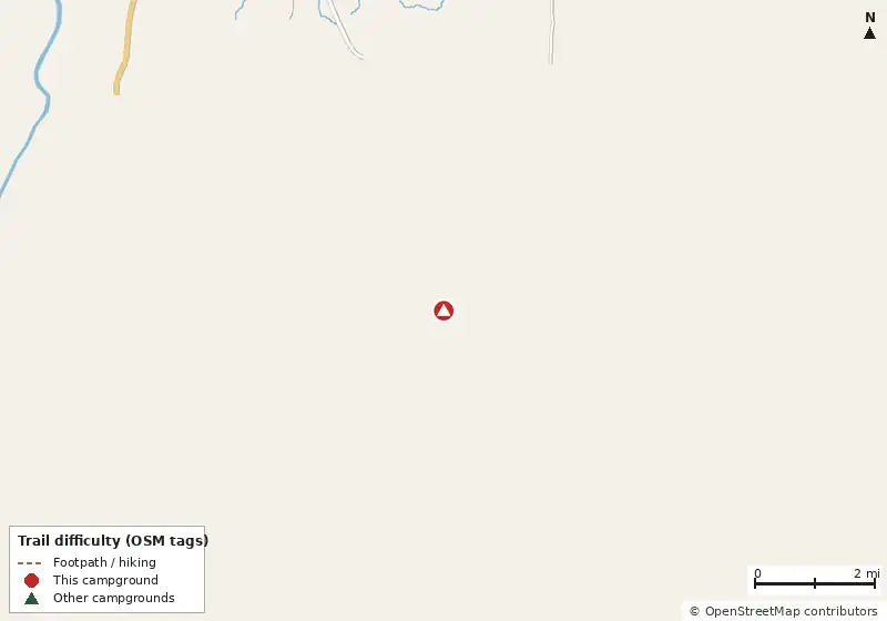 Map of roads, water and trails within about 5 miles of Kolomoki Mounds State Park Campground