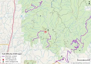 Map of trails near Lake Conasauga Overflow Campground