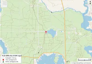 Map of trails near Lake Delancy West Campground