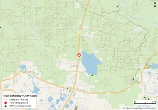 Map of trails near Lake Dorr Campground