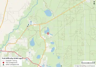 Map of trails near Lake Eaton Campground