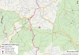 Map of trails near Lake Winfield Scott Recreation Area