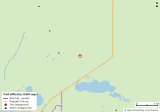 Map of trails near Lard Can Campsite