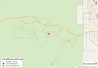 Map of trails near Long Pine Key Campground