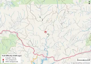 Map of trails near Low Gap Campground