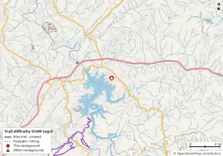 Map of trails near Morganton Point